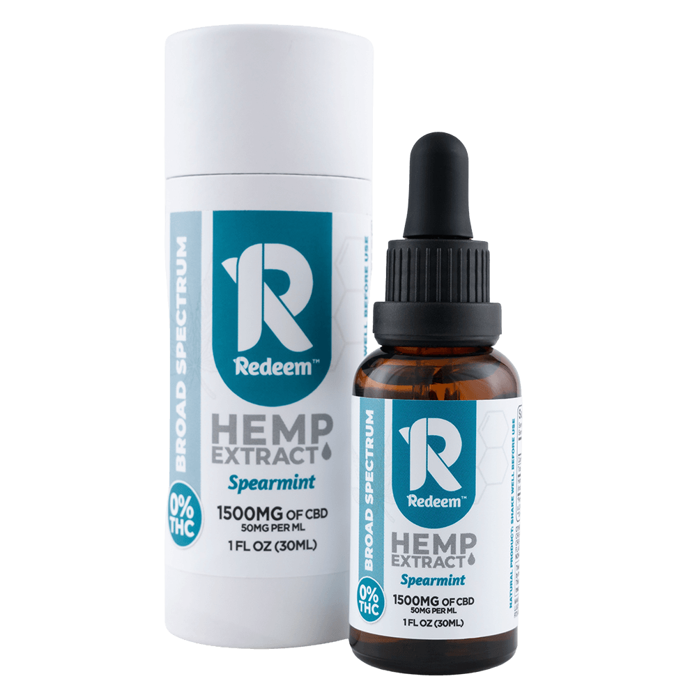 Broad Spectrum Spearmint 1500mg Dropper and Tube