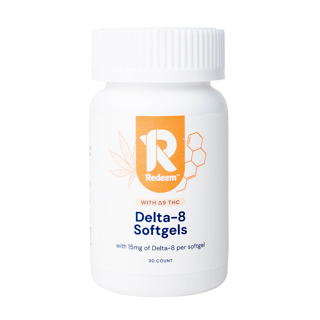 Delta 8 Softgels in bottle