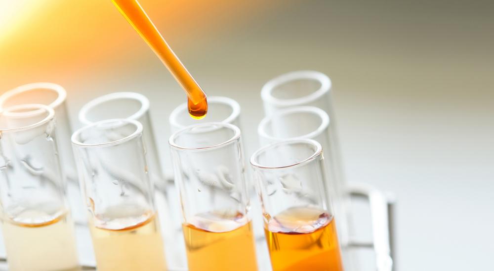 Orange liquid in test tubes