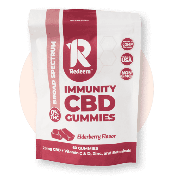Broad Spectrum Immunity CBD Gummies 25mg Elderberry Flavored