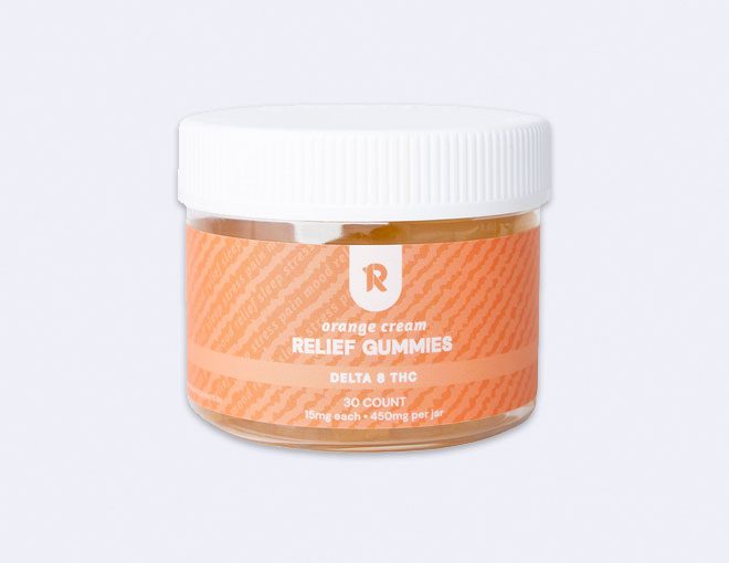 Orange relief Delta 8 gummies +THC