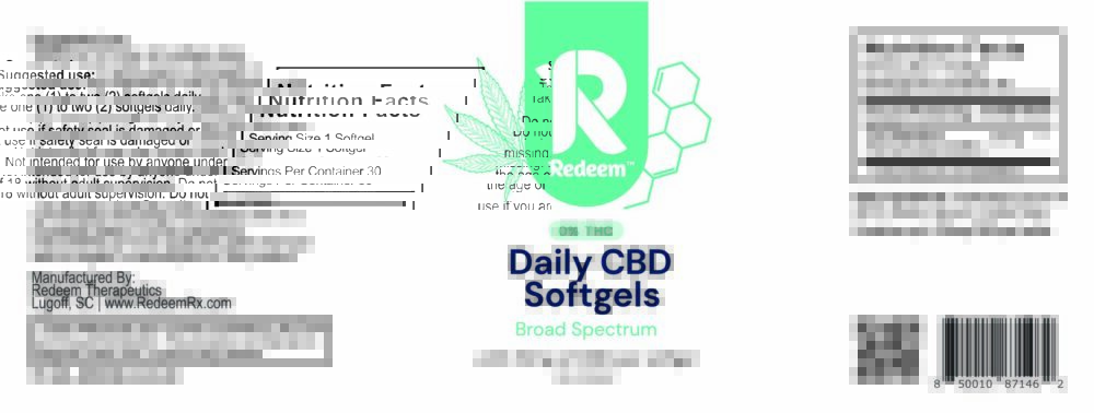 CBD Softgels - 25mg - Broad Spectrum | Redeem Therapeutics